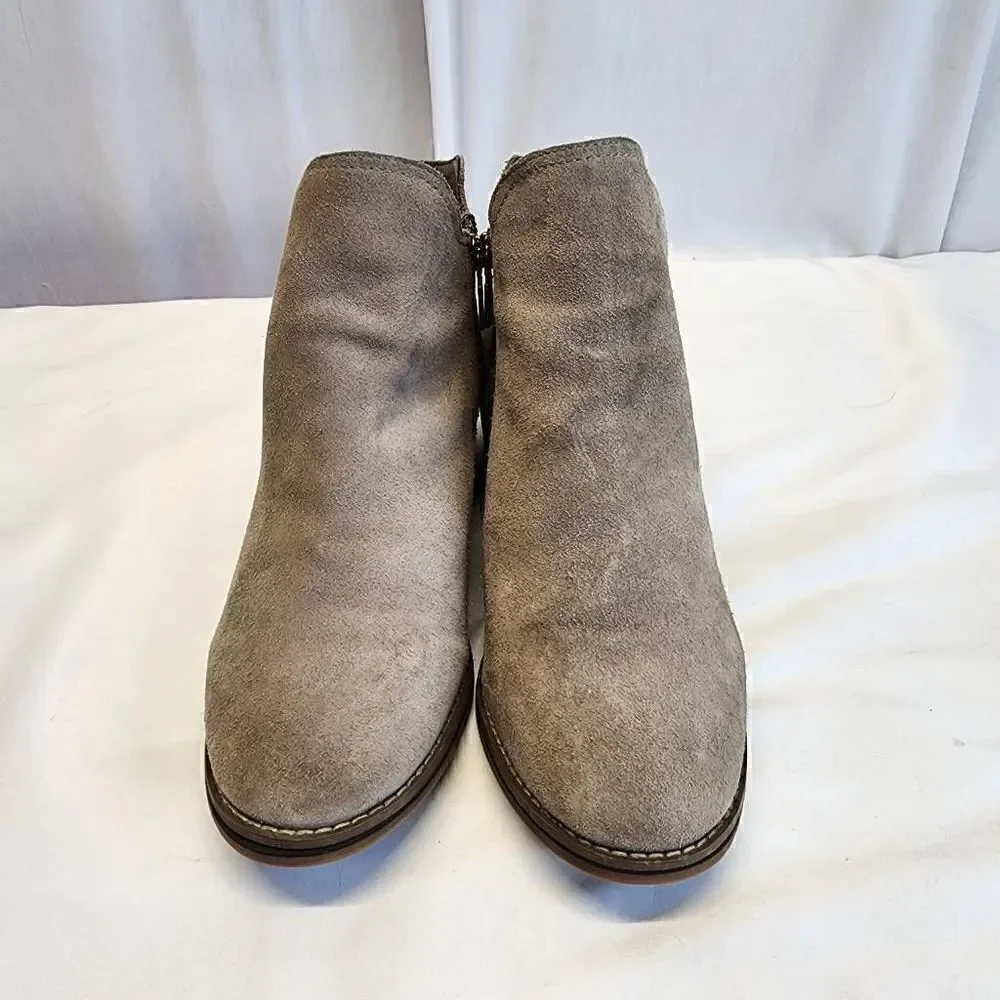 Blondo Lanka Brown Suede Waterproof  Ankle Booties Womens Size 10 Side Zip